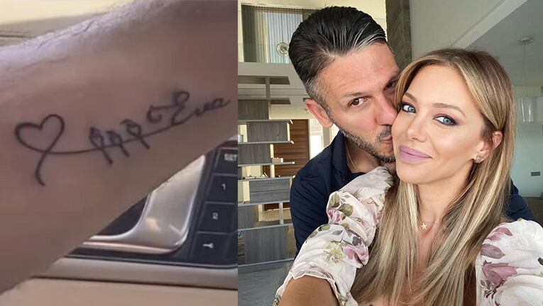 Martín se tatuó en honor a su esposa y los tres hijos que tienen juntos.