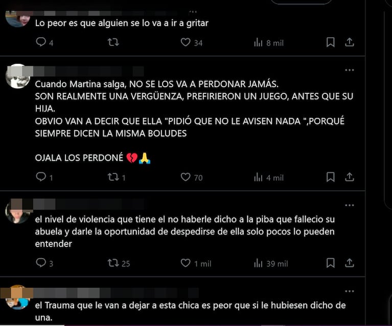 Martina de Gran Hermano le mandó un saludo a su abuela sin saber que murió y ardieron las redes sociales