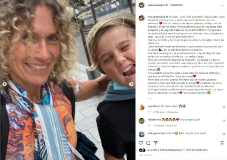 Maru Botana, emocionada por el cumpleaños de su hijo Juan Ignacio: "Me matás de amor cuando decís que te hubiera encantado conocer a Facu"