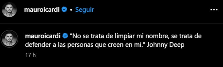 Mauro comparó su situación con la de Johnny Depp.