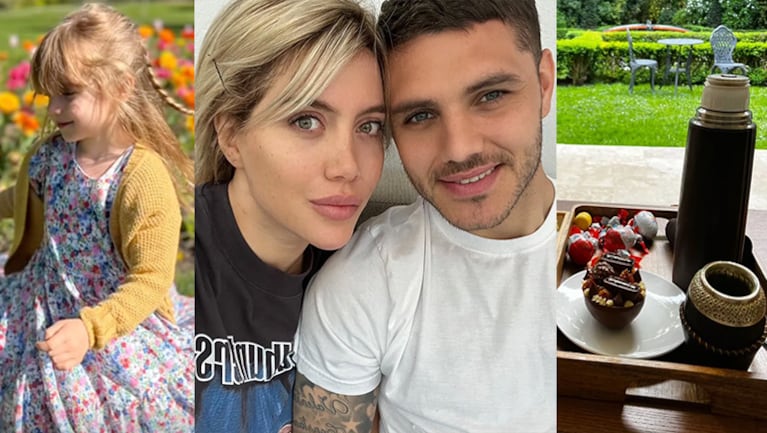 Mauro Icardi compartió el álbum de fotos del festejo de Pascuas con Wanda Nara y sus hijas.