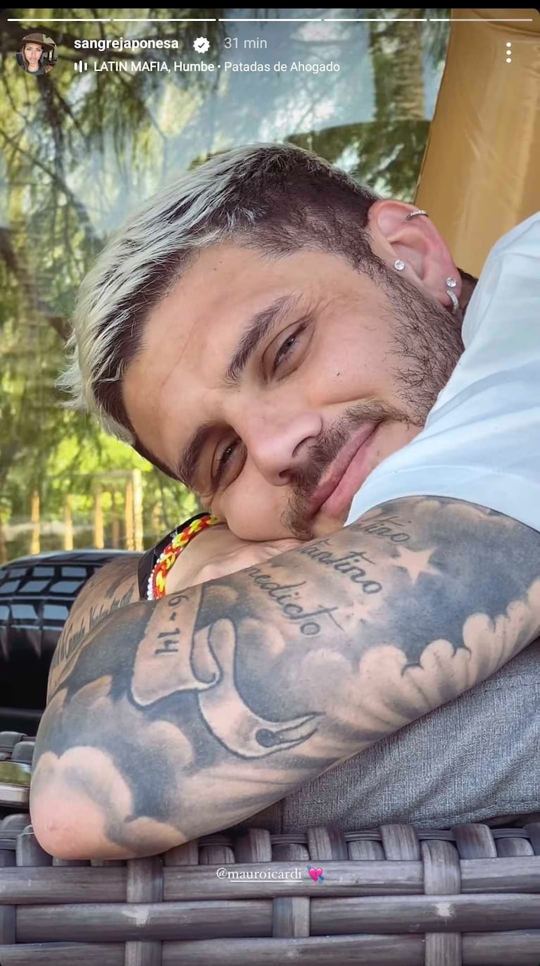 Mauro Icardi en el video que grabó la China Suárez. 