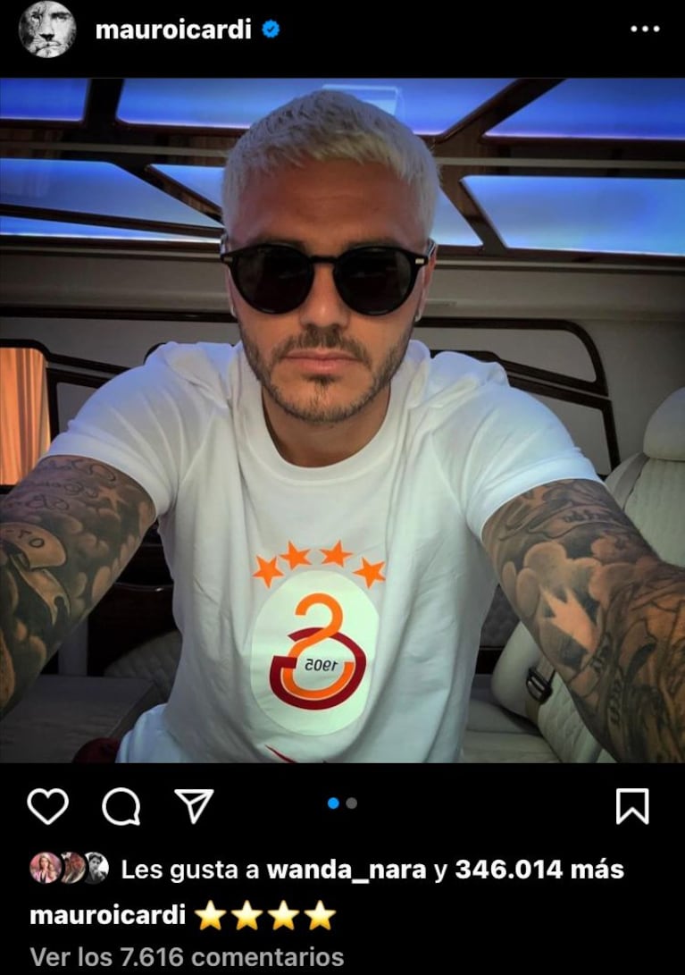 Mauro Icardi en redes sociales.