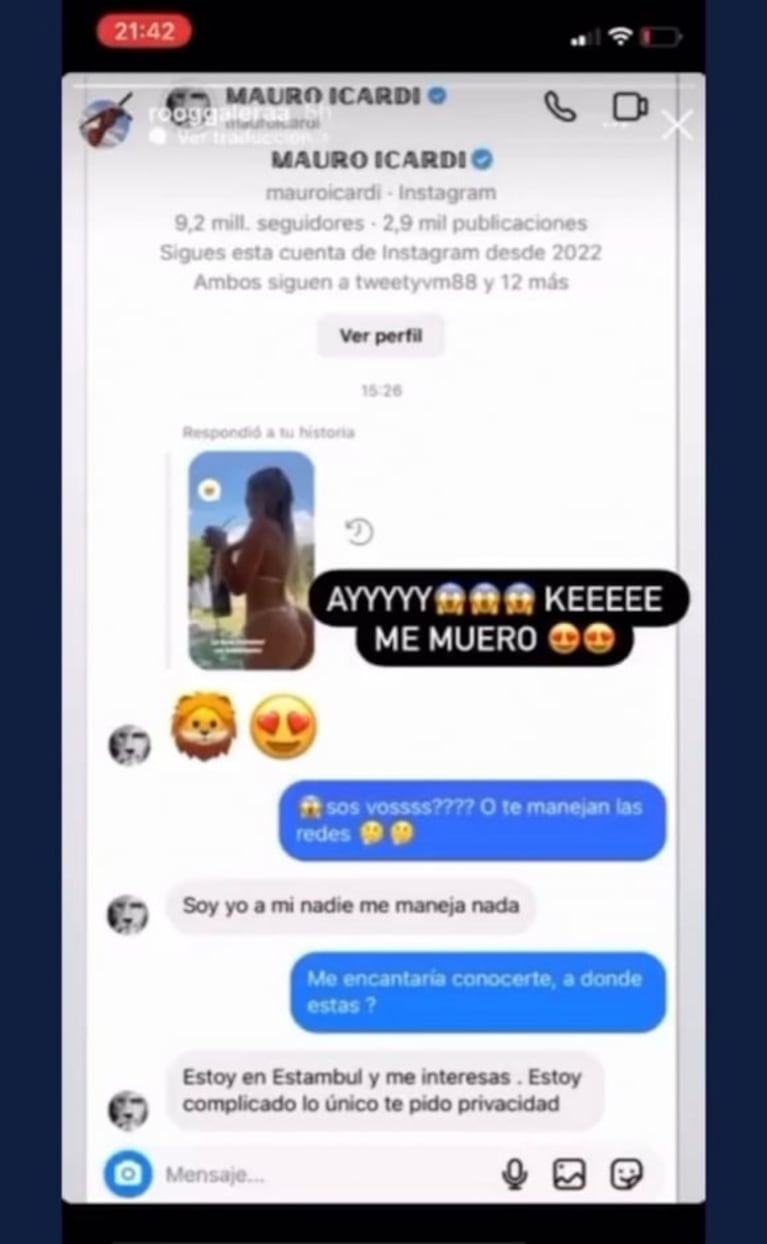 Mauro Icardi envuelto en una nueva polémica: se filtraron chats con una modelo 