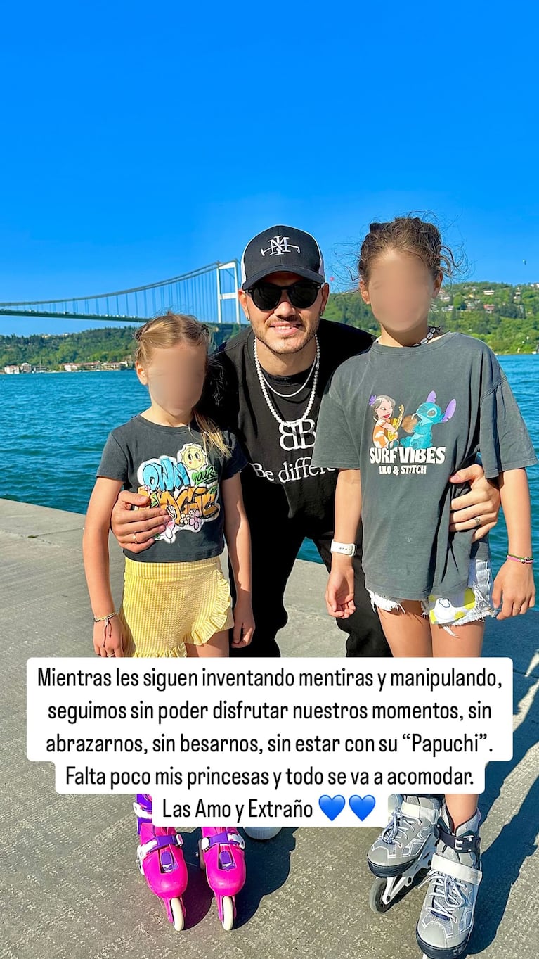 Mauro Icardi les habló a sus hijas en plena guerra con Wanda Nara. (Foto: @mauroicardi)