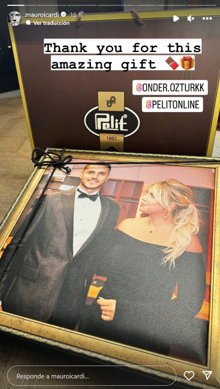 Mauro Icardi mostró los originales chocolates que le regalaron sus fans: con su cara y la de Wanda Nara