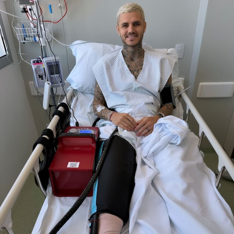 Mauro Icardi se realizó la artroscopia por rotura la del Ligamento Cruzado anterior y el menisco de la rodilla derecha. (Foto: @mauroicardi).