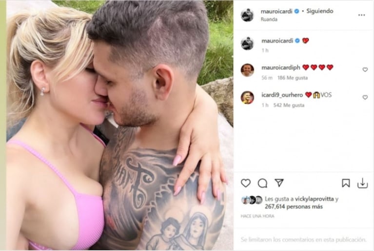 Mauro Icardi sorprendió con un apasionado posteo junto a Wanda Nara en plena separación