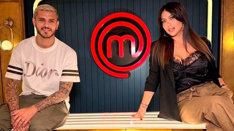 Mauro Icardi y Wanda Nara en MasterChef. 