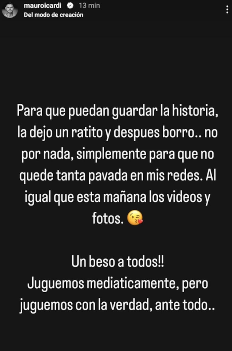 Mauro reflexionó picante sobre su reencuentro con Wanda.