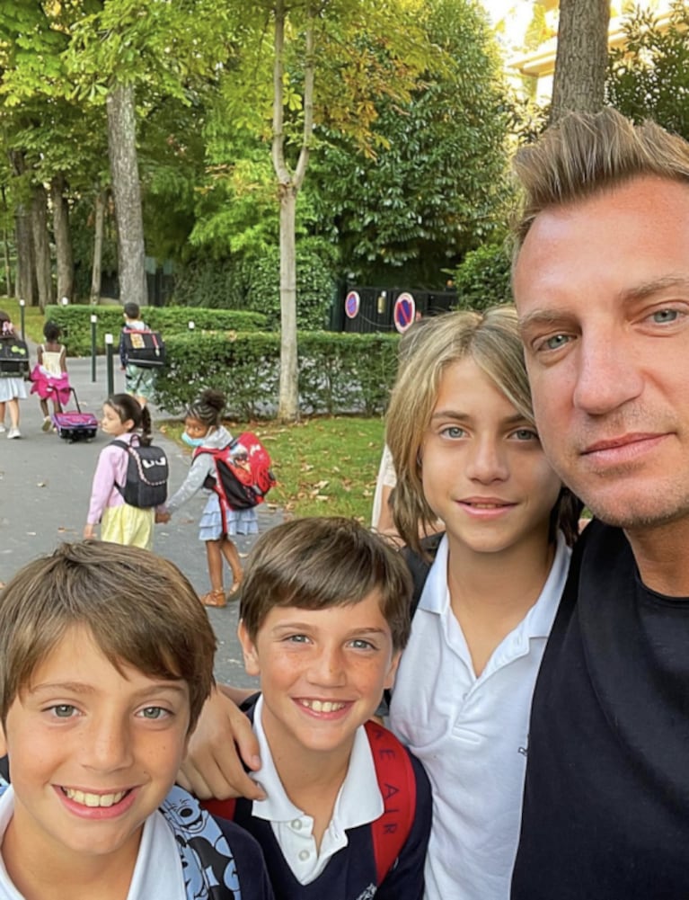 Maxi López compartió las fotos más lindas con sus hijos y su novia en París: "Buenas vibras"