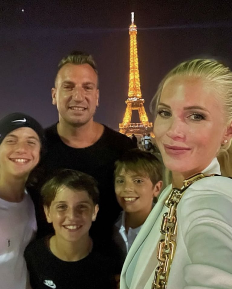 Maxi López compartió las fotos más lindas con sus hijos y su novia en París: "Buenas vibras"