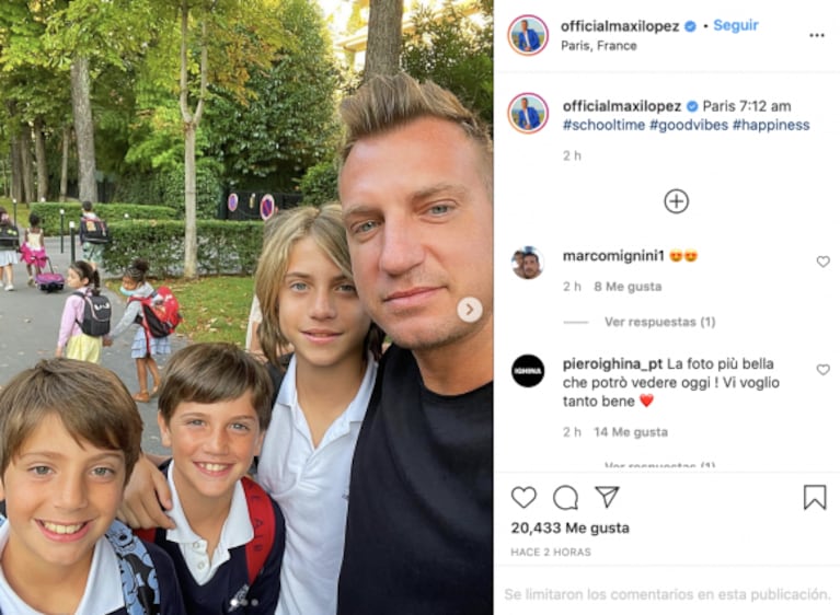 Maxi López se mostró nuevamente con sus hijos tras las fuertes declaraciones de Wanda Nara: "Buenas vibras"