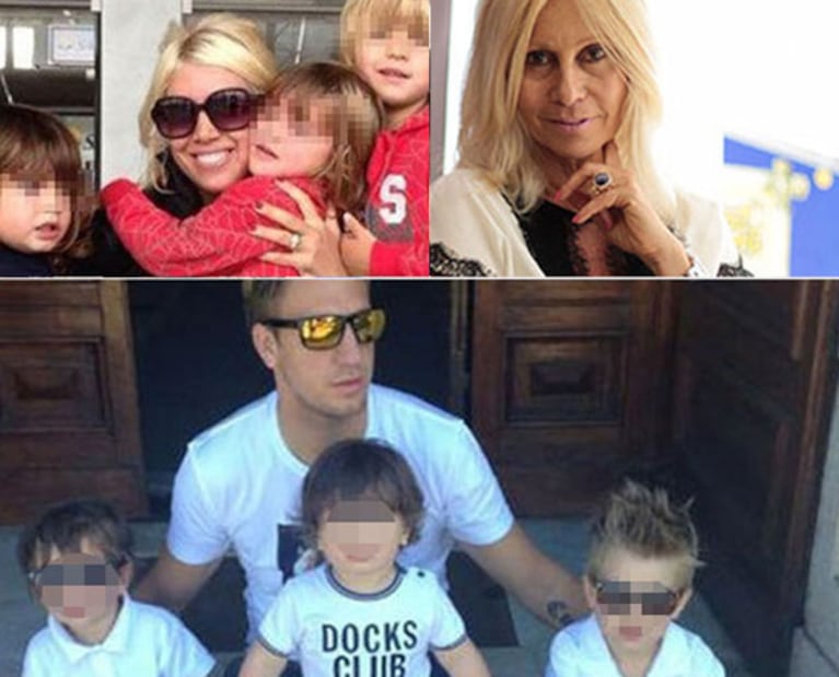 Maxi López y Wanda Nara con sus hijos. (Fotos: Web)