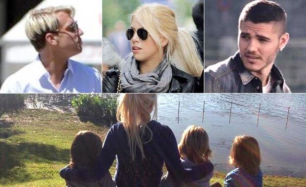 Maxi, Wanda Nara y Mauro Icardi se encontraron cuando López fue a buscar a sus hijos. (Fotos: @wandaicardi y archivo Web)