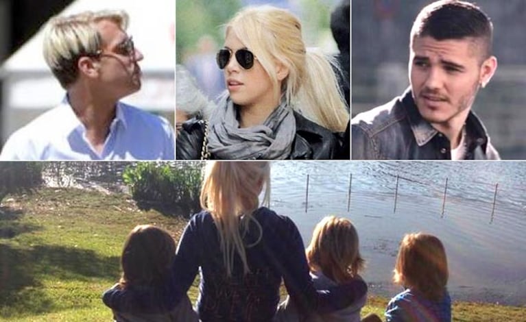 Maxi, Wanda Nara y Mauro Icardi se encontraron cuando López fue a buscar a sus hijos. (Fotos: @wandaicardi y archivo Web)