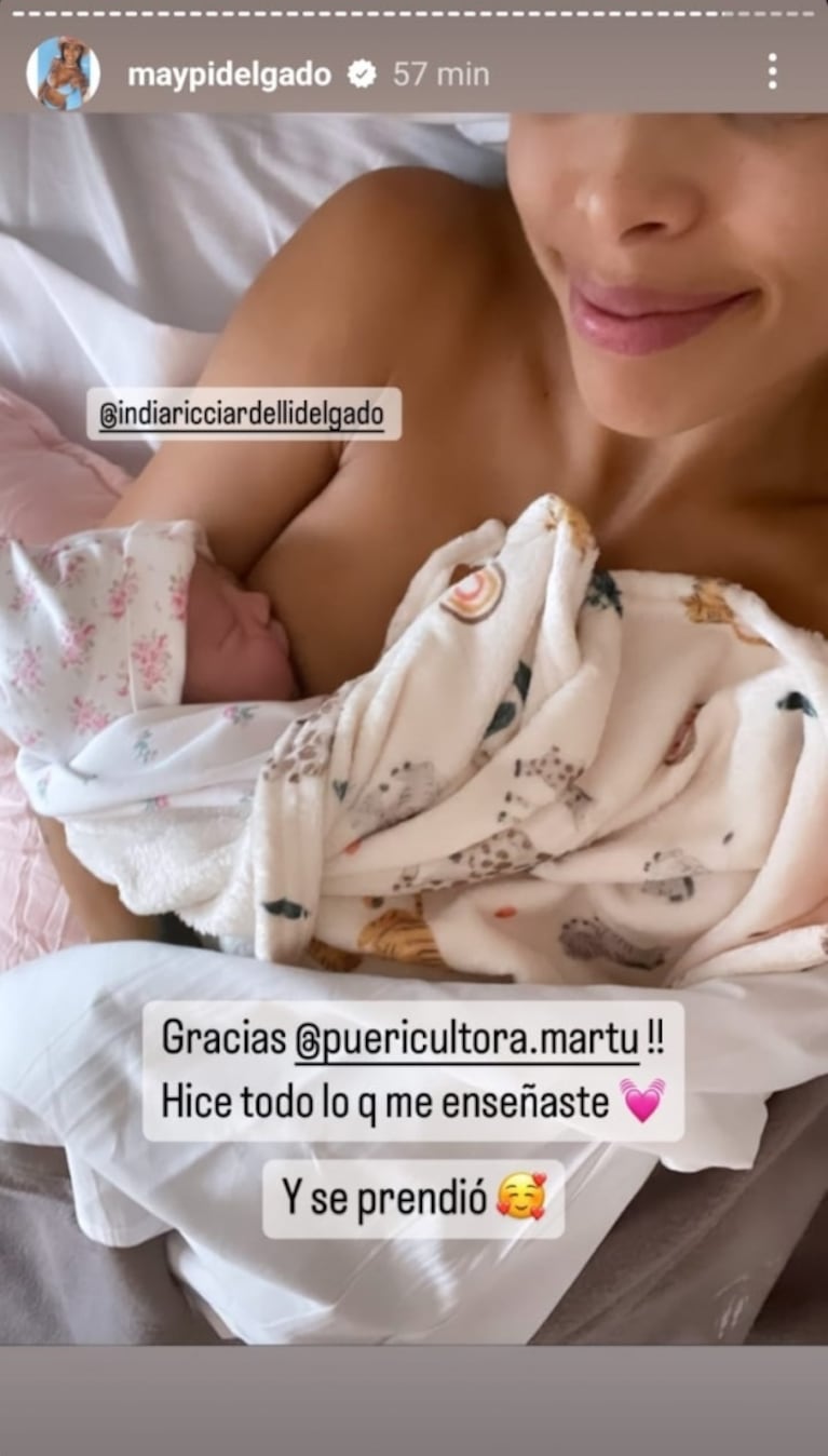 Maypi Delgado fue mamá por primera vez y presentó a su bebita India en las redes: "El mejor regalo del mundo"