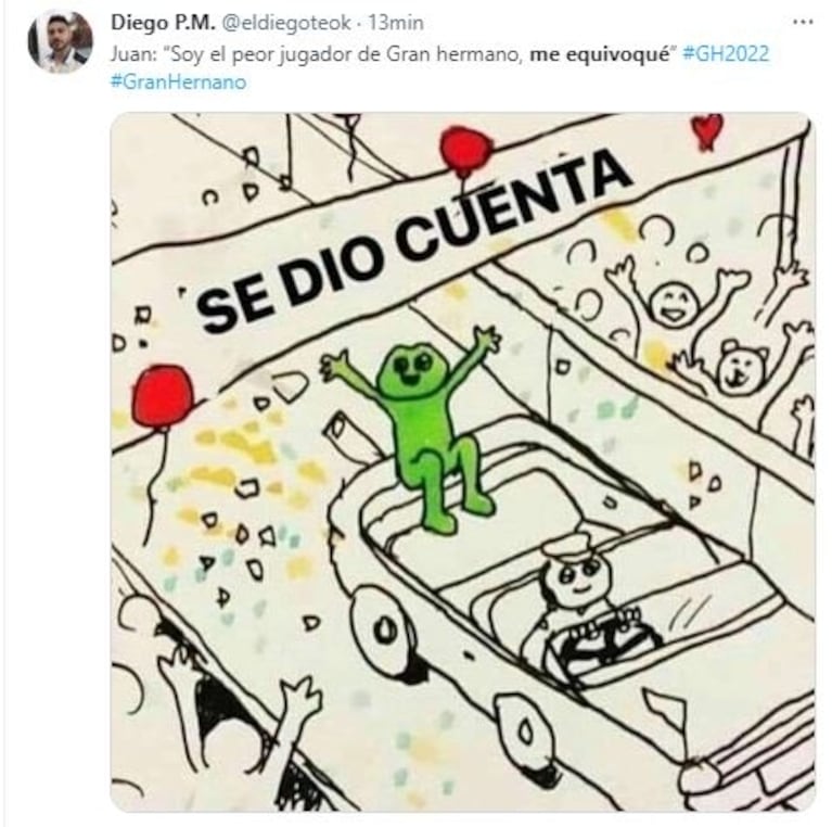 "Me equivoqué": Juan de Gran Hermano repitió la frase y provocó una lluvia de memes