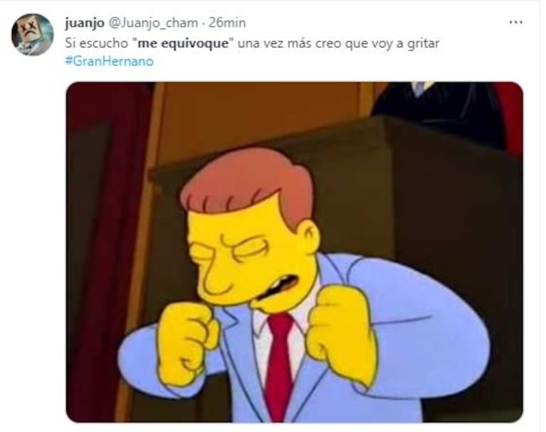 "Me equivoqué": Juan de Gran Hermano repitió la frase y provocó una lluvia de memes