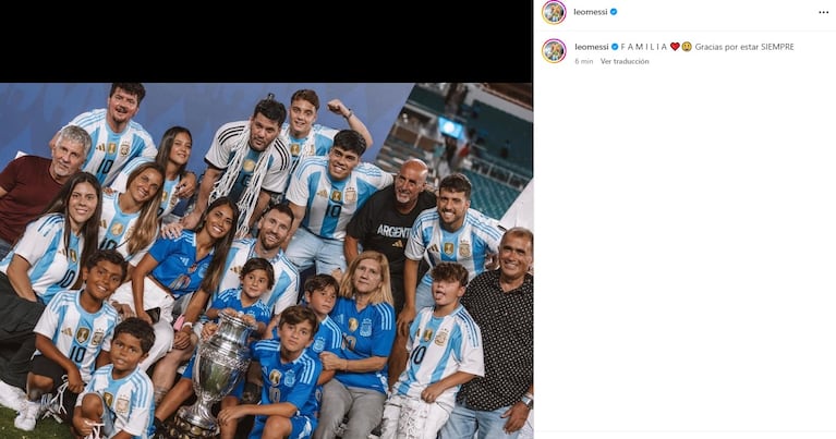 Messi le agradeció a sus seres queridos por acompañarlo en una nueva edición de la Copa América. (Foto: leomessi / Instagram).