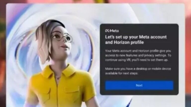 Meta implementa cuentas nuevas para el uso del visor de RV Oculus Quest