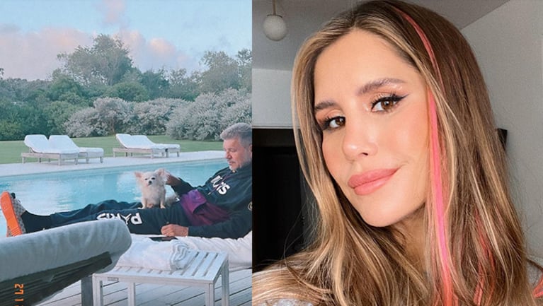 Mica Tinelli compartió la foto más tierna de Marcelo jugando con su mascota en su casa.