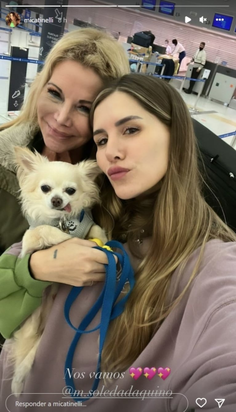 Mica Tinelli se fue de viaje con su mamá, Soledad Aquino: "Nos vamos"