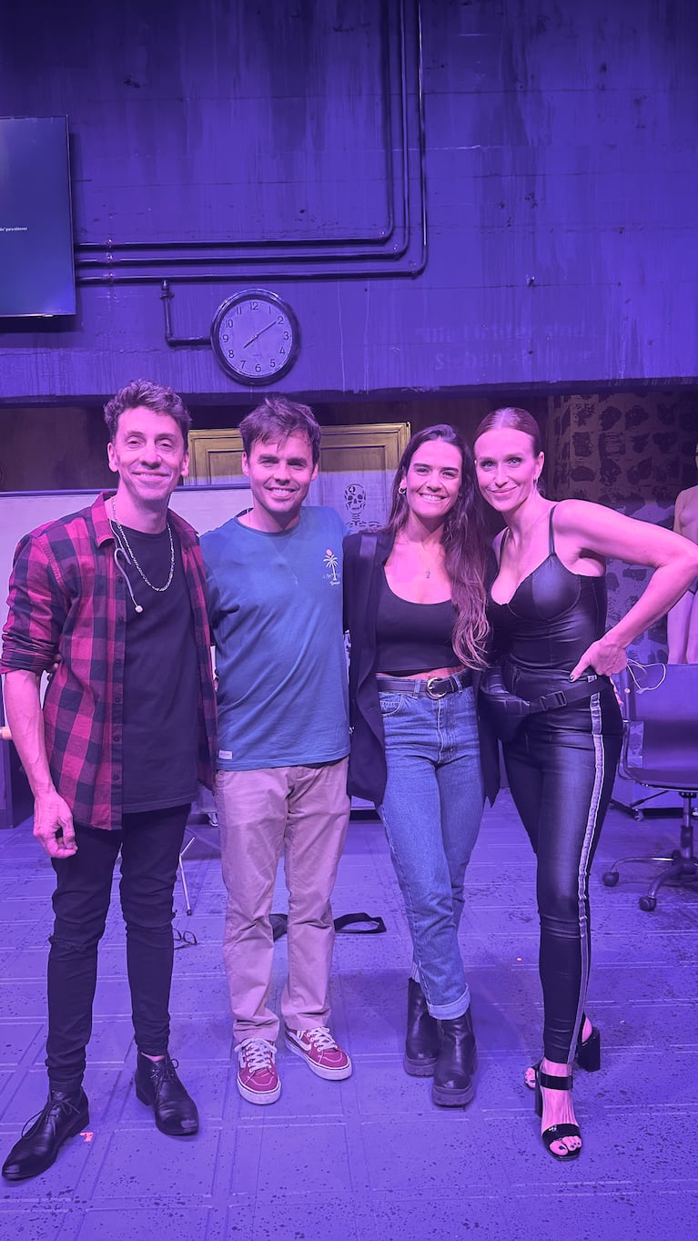 Mica Vázquez con Benja Rojas, Gonzalo Suárez y Brenda Gandini.