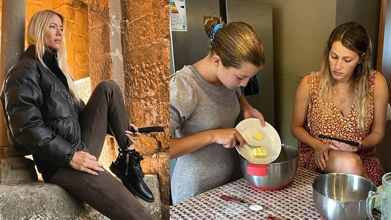 Mica Viciconte compartió una tarde de cocina con las hijas de Fabián Cubero y Nicole Neumann mientras la top vacaciona en Europa.