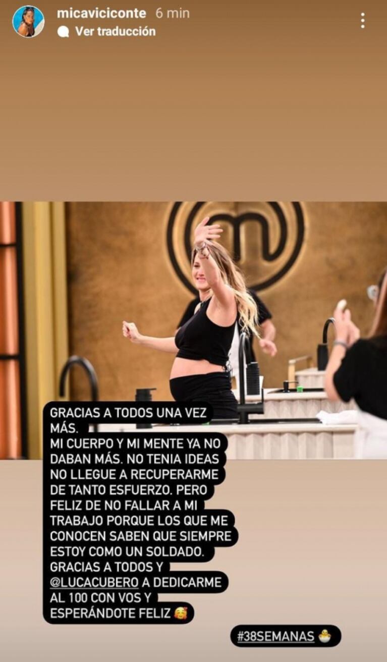 Mica Viciconte habló sin filtros tras quedar eliminada de MasterChef La Revancha: "Mi cuerpo y mi mente ya no daban más"