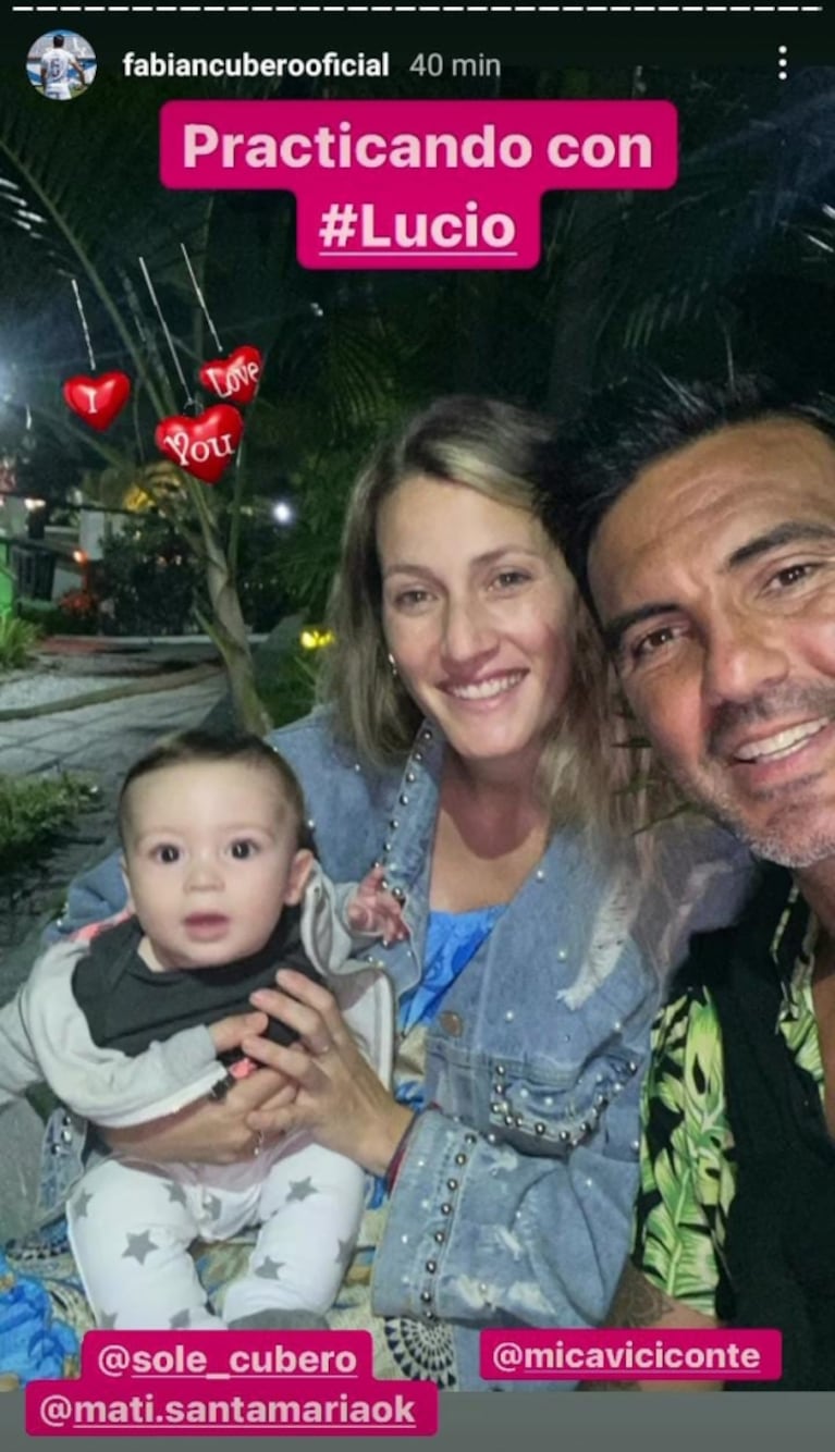 Mica Viciconte y Fabián Cubero compartieron la foto más tierna con su sobrinito: "Practicando"