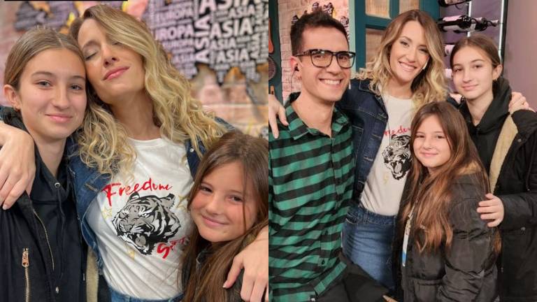 Mica Viciconte y Nico Peralta con Indiana y Sienna Cubero en Ariel en su Salsa. 