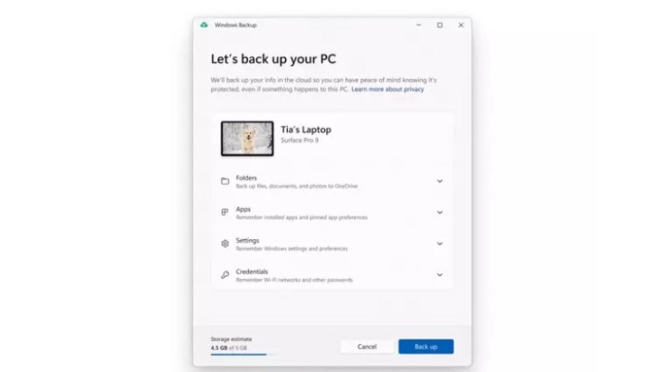 Microsoft ocultará la app copia de seguridad en algunas versiones de Windows 10 y 11