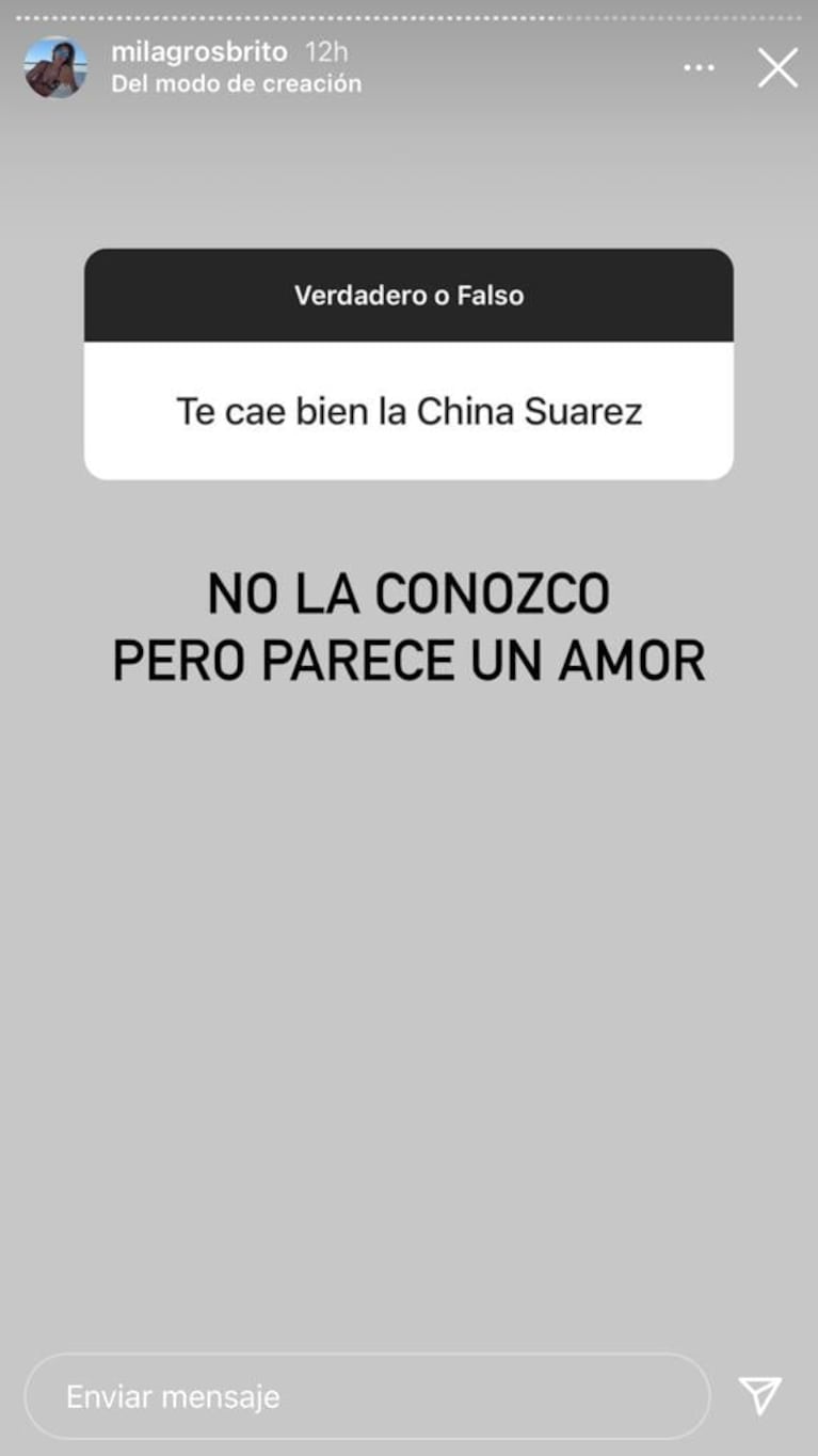 Milagros Brito, ex de Roberto García Moritán, opinó sobre Pampita y China Suárez: "No la conozco pero parece una amor"