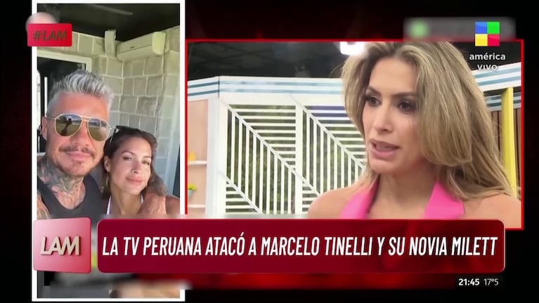 Milett Figueroa habló de su romance con Marcelo Tinelli con un medio peruano (Foto: captura de América).