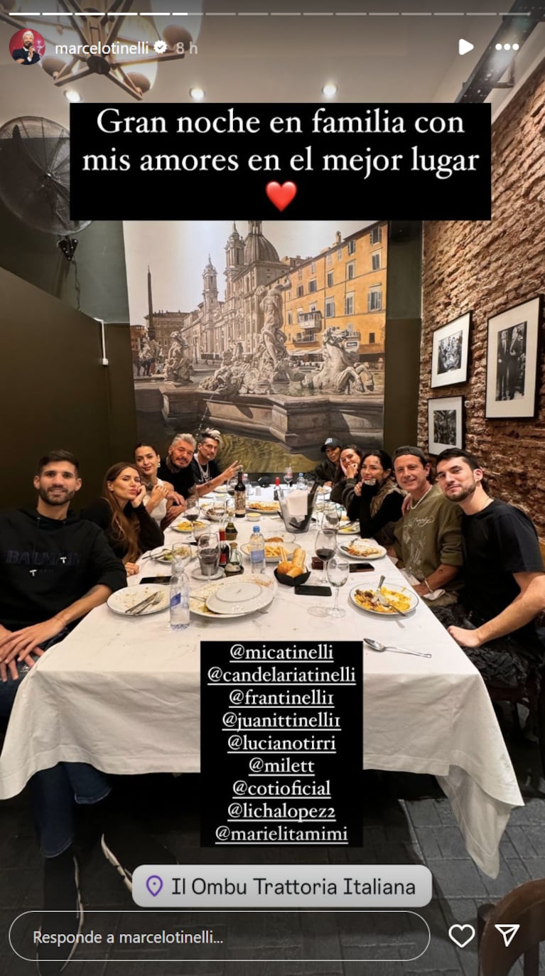 Milett fue bien recibida por la familia de Marcelo.