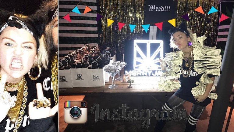 Miley Cyrus organizó una triple fiesta de cumpleaños ¡con barra libre de marihuana. (Foto: Instagram)