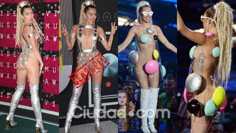 Miley Cyrus se llevó todas las miradas en los VMA's (Fotos: AFP). 