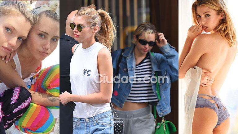 Miley Cyrus y Stella Maxwell, muy juntas (Fotos: Grosby Group e Instagram). 