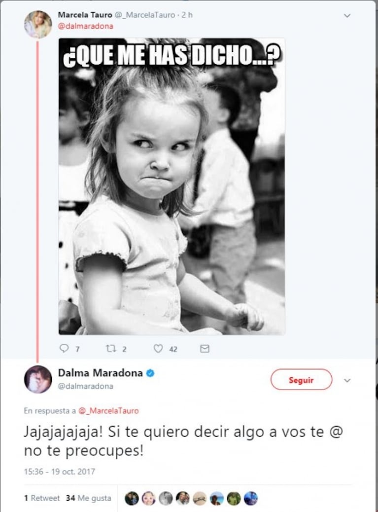 ¡Mirá qué le escribió Dalma Maradona a Marcela Tauro tras su lapidaria réplica en Intrusos!