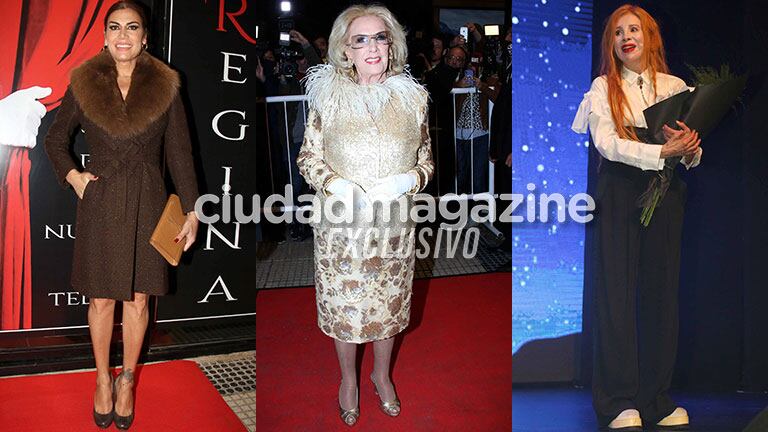 Mirtha Legrand, Flor de la Ve y Nacha Guevara, presentes en la inauguración del Teatro Regina (Fotos: Movilpress). 