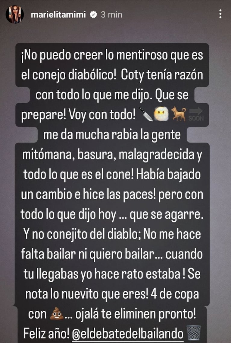 “Mitómano, basura y malagradecido”: Mimi Alvarado fulminó a Conejo Quiroga y defendió a Coti Romero