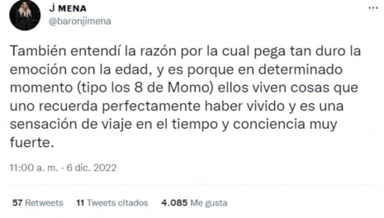 Momo Osvaldo terminó las clases y Jimena Barón hizo una conmovedora reflexión