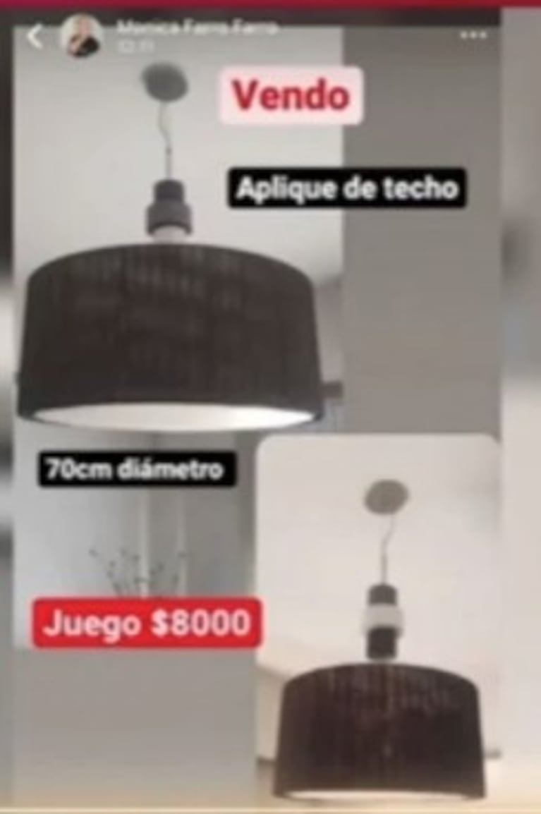 Mónica Farro se muda y puso a la venta sus muebles: los precios