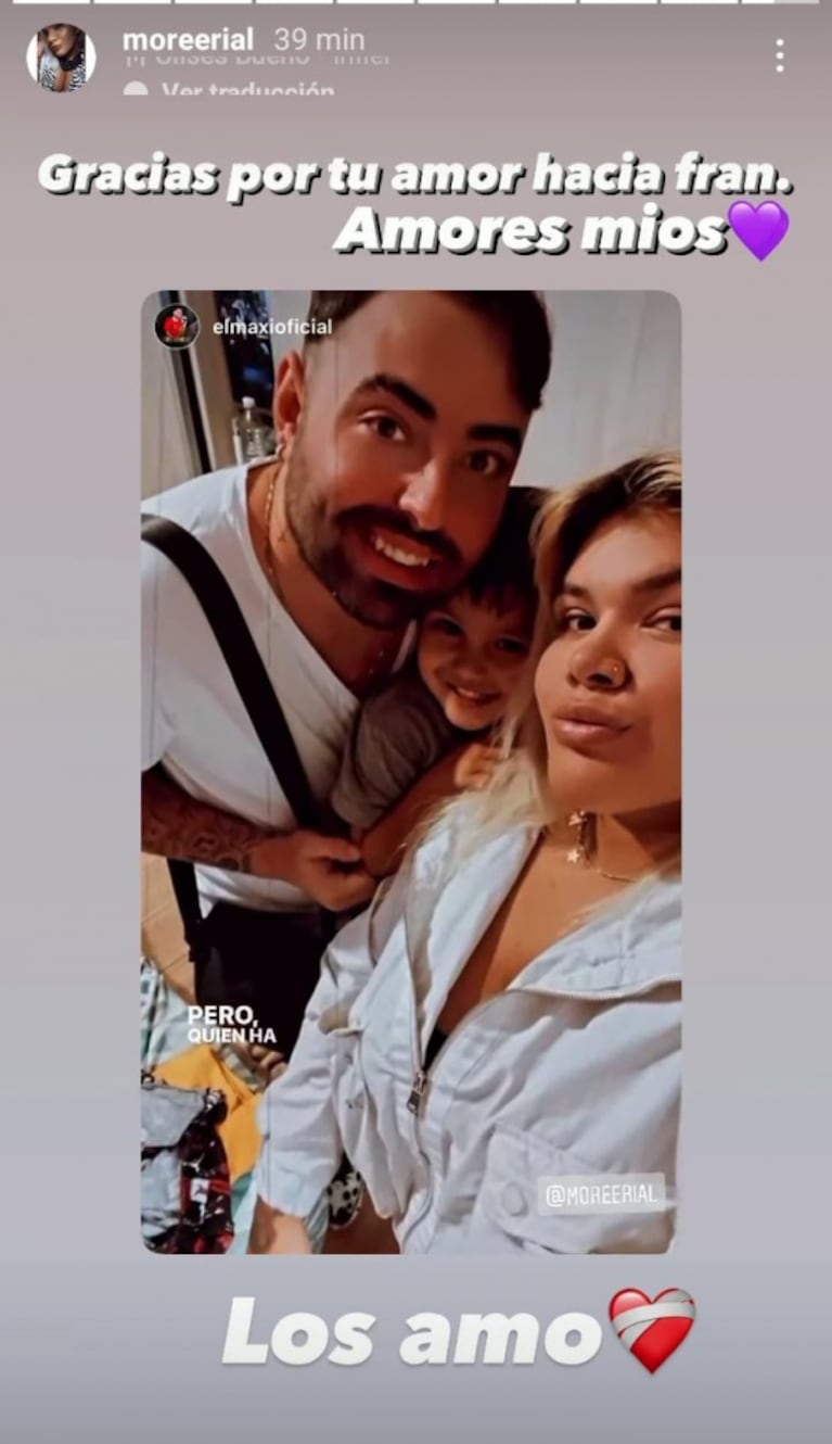 More Rial compartió una dulce foto con su hijo y su nuevo novio, El Maxi: "Gracias por tu amor hacia Fran"