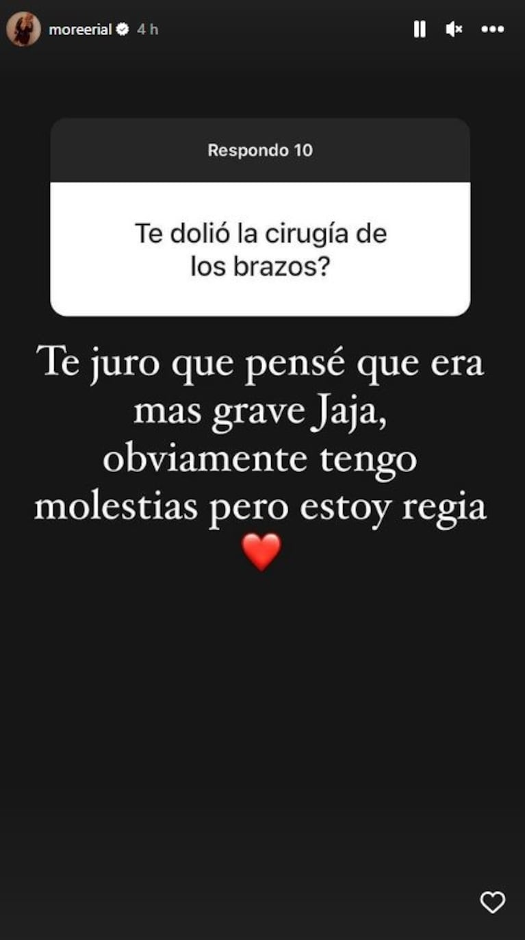 More Rial se recupera de sus últimas cirugías estéticas con una confesión a sus seguidores: "Amo operarme"