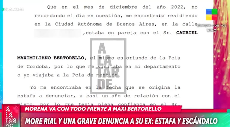 Morena Rial denunció a una expareja por estafa y le reclama una cifra millonaria: “Le debe en dólares”