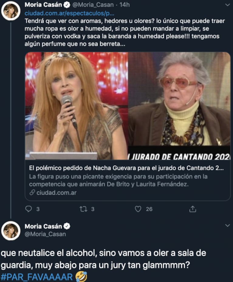 Moria Casán apuntó contra Pepe Cibrián, compañero de jurado en Cantando 2020: "Trae olor a humedad"