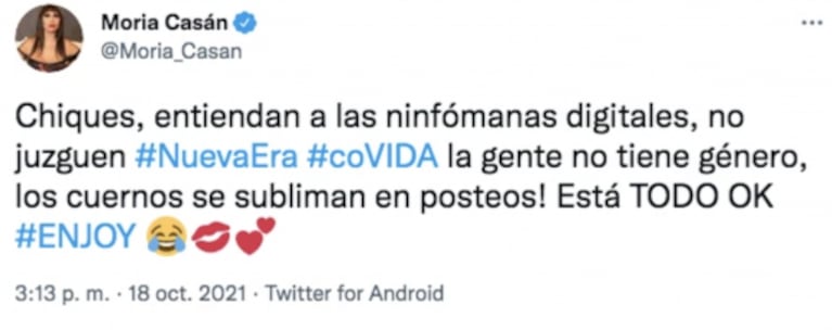 Moria Casán opinó sobre Wanda Nara, Mauro Icardi y China Suárez: "Los cuernos se subliman en posteos"