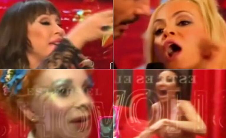 Moria vs. Ritó. Nacha vs. Mora Godoy. Dos de las tantas rivalidades surgidas durante el Bailando. (Capturas: El Trece)